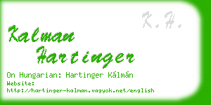 kalman hartinger business card
